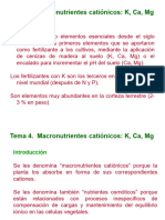 Tema 4. Macronutrientes Catiónicos K, Ca y MG