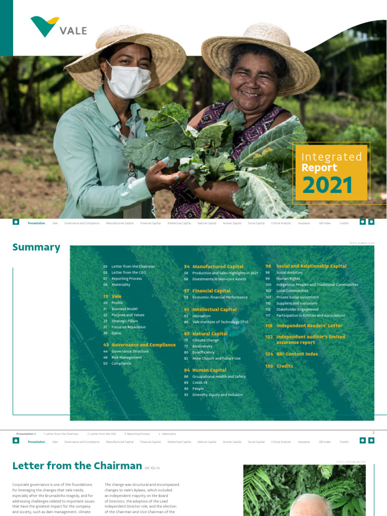 Vale Integrated Report 2021 EN PDF Business Economies