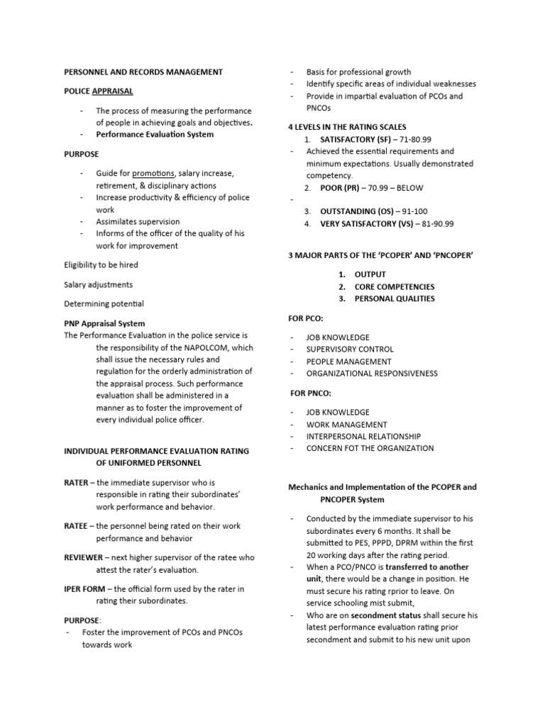 PNP Performance Evaluation System Guide | PDF | Performance Appraisal ...