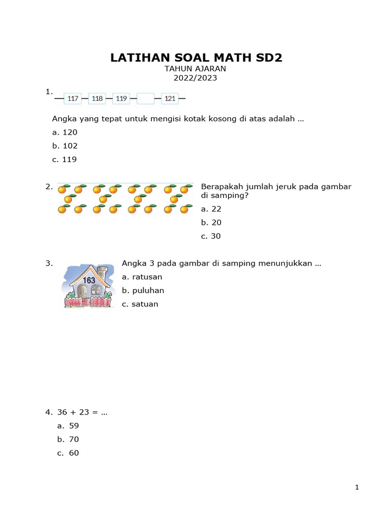 Latihan Matematika Kelas 2 Sd Pdf