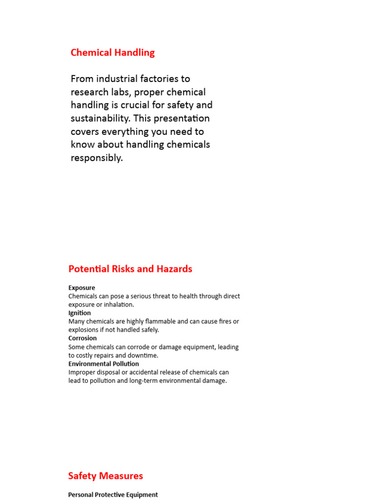 Essential Guide to Chemical Handling Safety | PDF