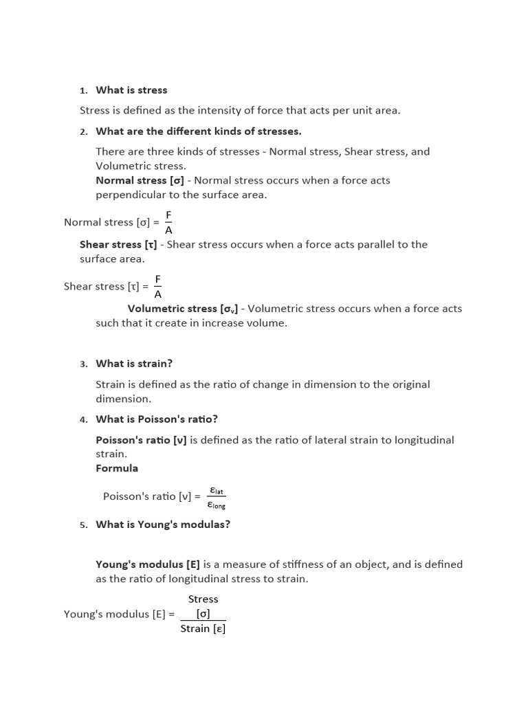 Technical Question and Answers PDF Fluid Dynamics Bending