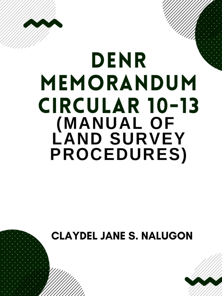 DENR Administrative Order 199812 (Revised Mnaual of Land Surveying Regulations in The
