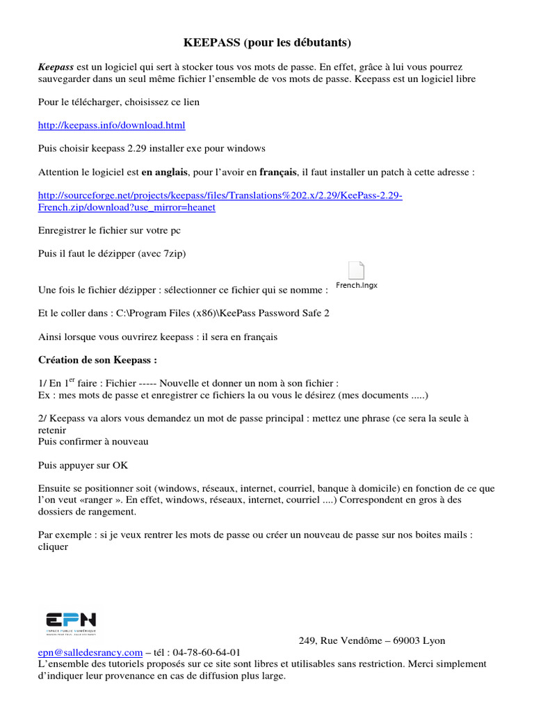 Guide d'utilisation de KeePass pour débutants | PDF | Informatique ...