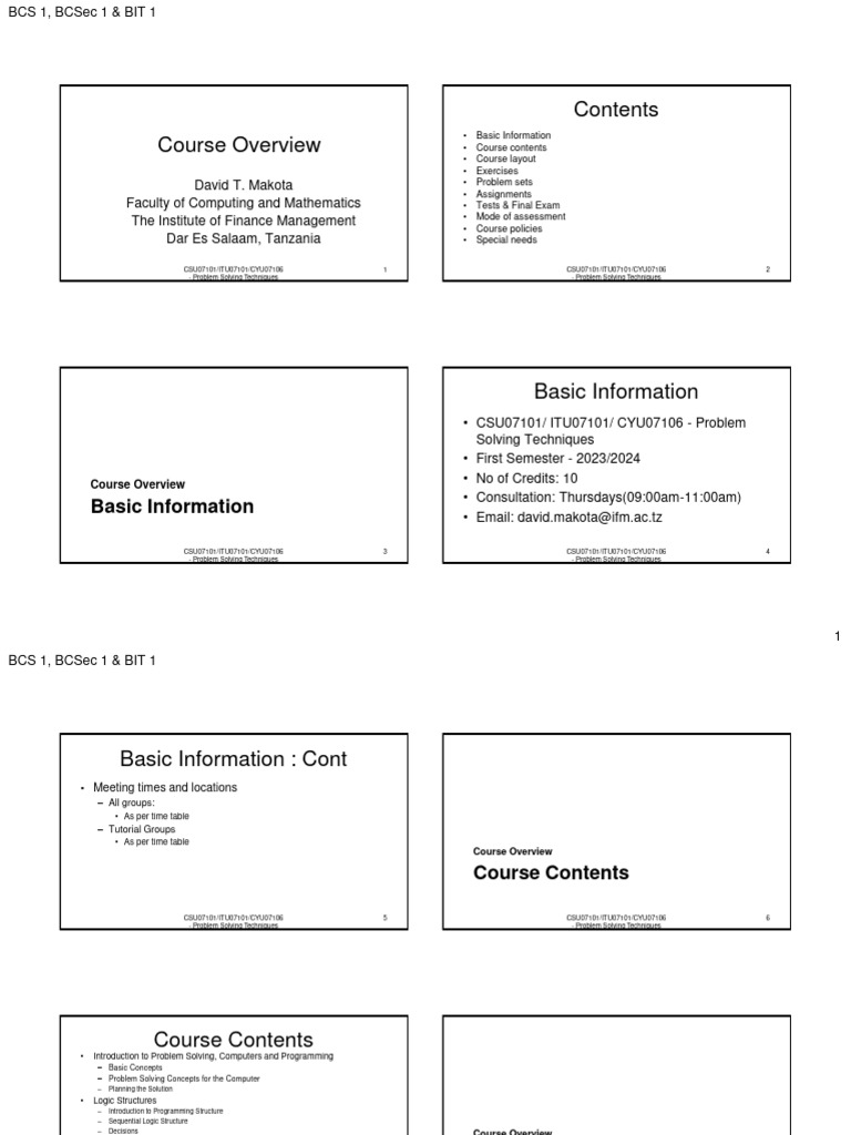 1 Course Overview | PDF | Computing | Computer Science