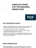 P Mahzom INFLUENCE OF ETHNIC VALUES AT THE MALAYSIA WORK