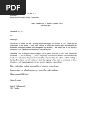 request letter for work from home