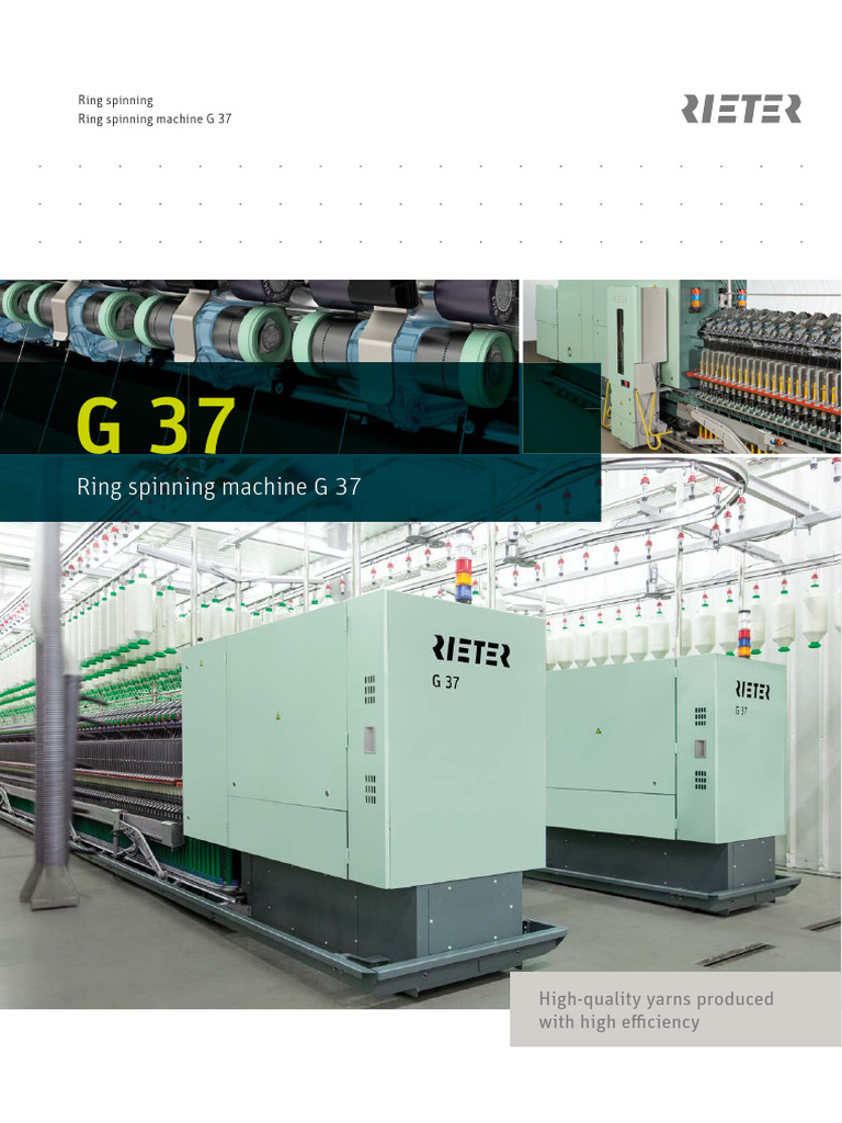 Rieter G 37 Ring Spinning Machine Brochure 3218 v5 95390 en | PDF ...