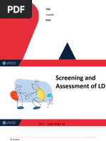 Screening and Assessment LD