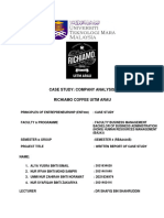 Case Study: Company Analysis Richiamo Coffee Uitm Arau: Name: 1. 2. 3.: 2021834974 4