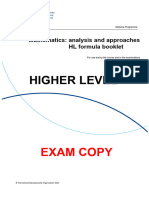 MAA HL Formula Booklet Exam