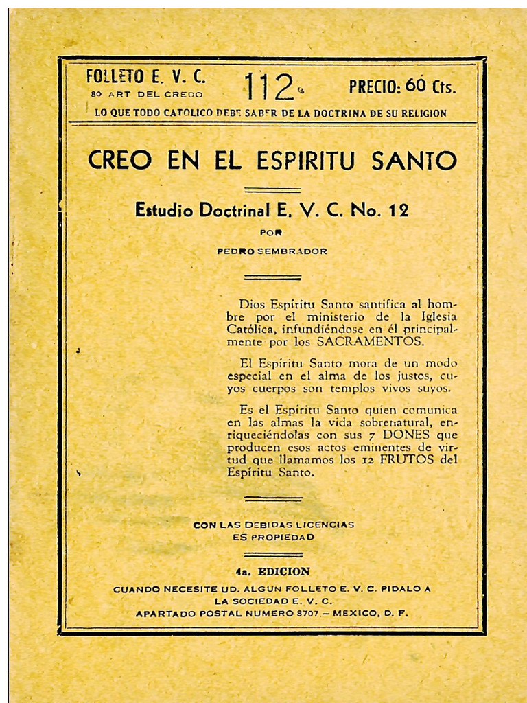 E.V.C. - 112 - Creo en El Espíritu Santo | PDF