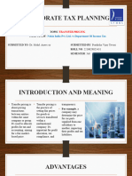 Corporate Tax Planning: Topic