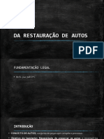 Restauração Dos Autos