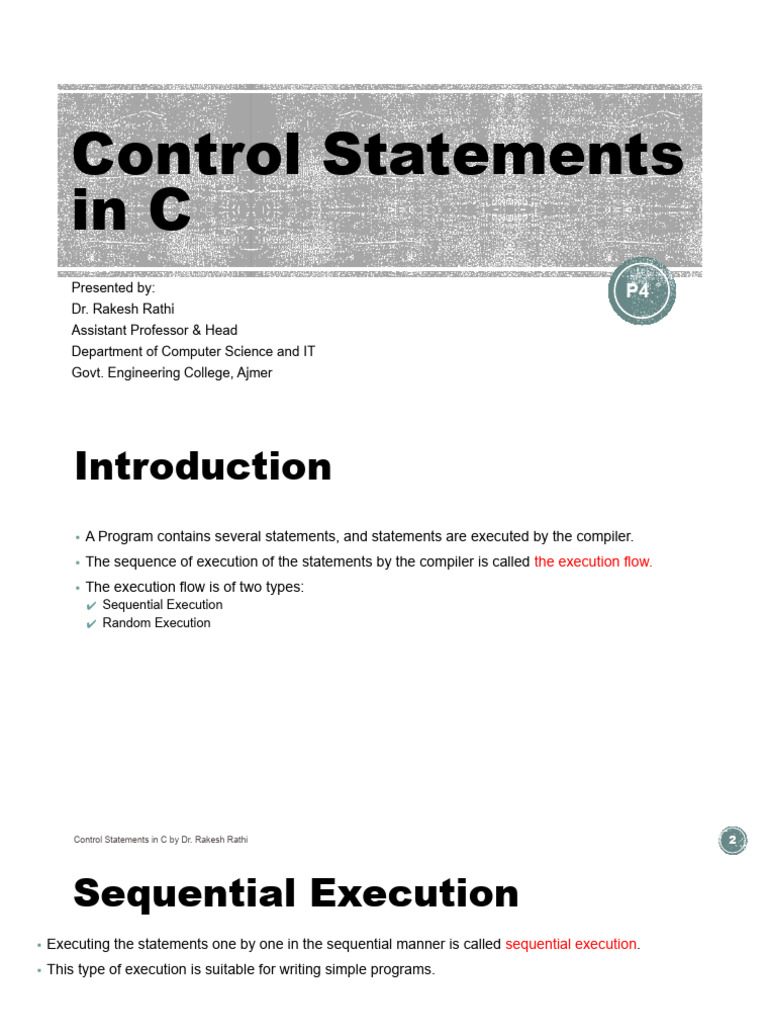 P4 Control Statements in C | PDF | Control Flow | Computer Program