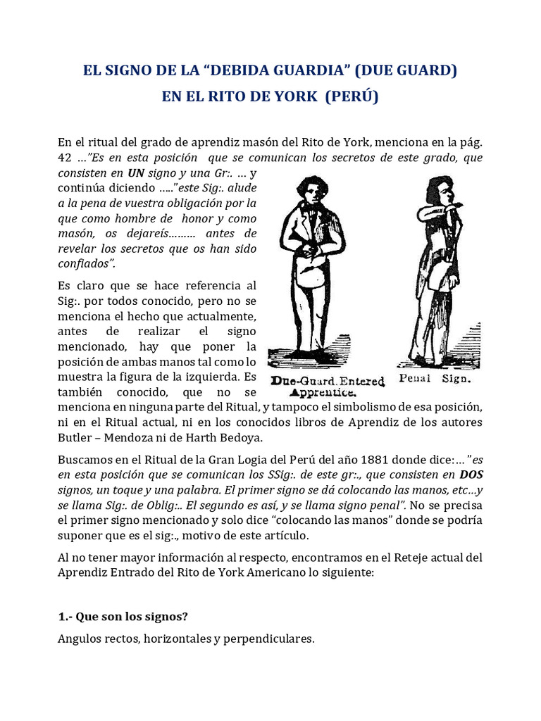 Signo de la Debida Guardia en Masonería | PDF | Religión y espiritualidad