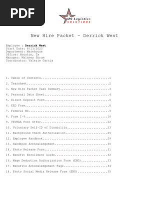 New Hire Packet - Derrick West.pdf