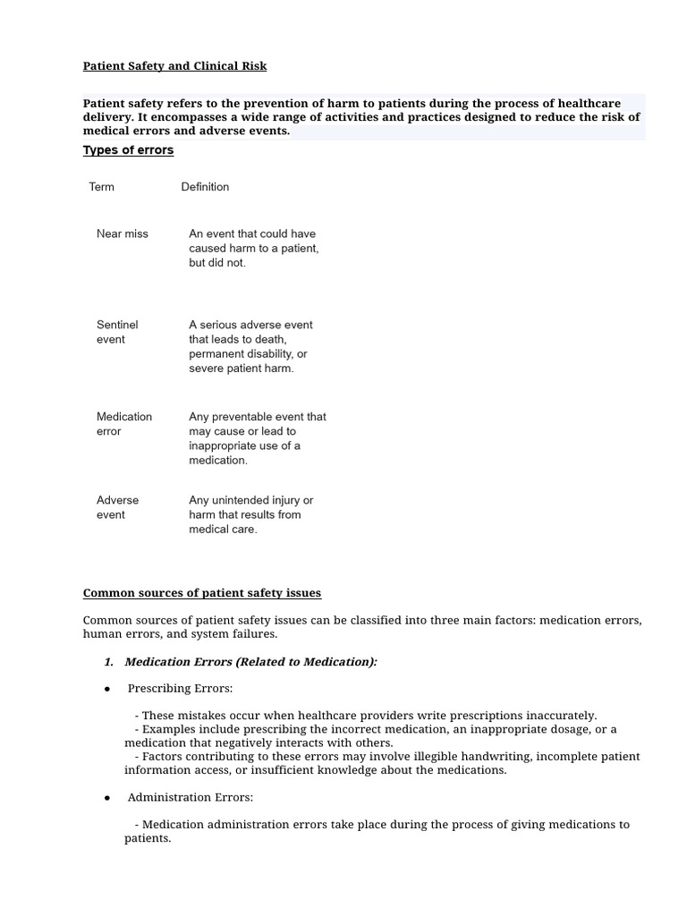 Enhancing Patient Safety and Risk Management | PDF | Patient Safety ...