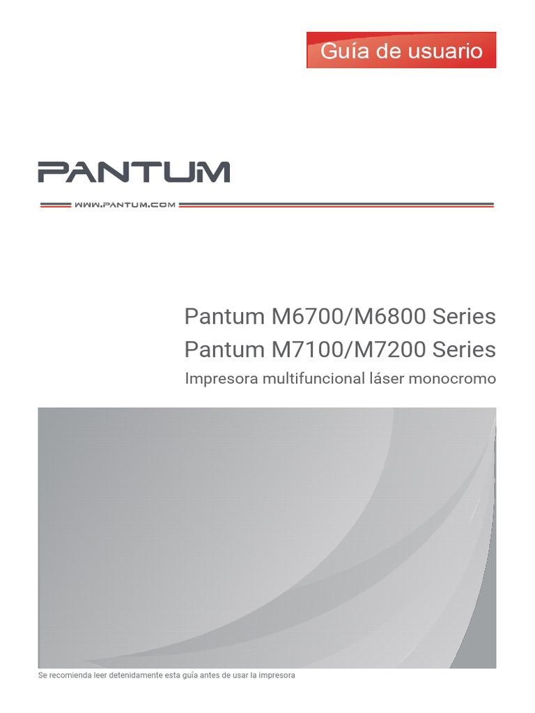 Pantum M6700-M6800-M7100-M7200 Series User Guide Es V2 - 8 | PDF ...