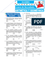 Progresion Aritmetica y Geometrica para Cuarto Grado de Secundaria