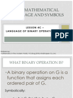 2-3 - Language of Binary Operations