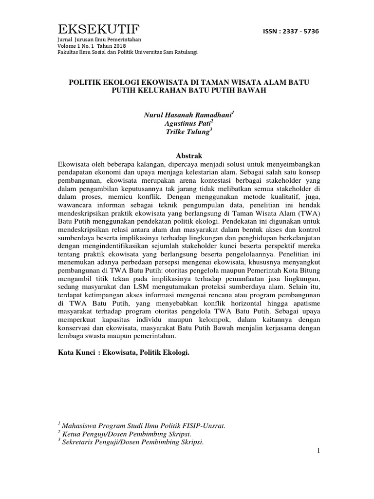 Politik Ekowisata: Menimbang Kepentingan Ekonomi, Lingkungan, dan Sosial dalam Pengembangan Pariwisata Berkelanjutan