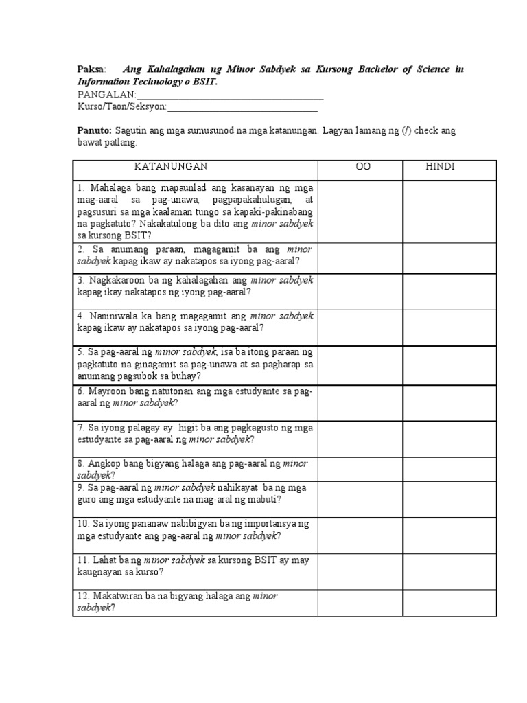 Filipino Project 2003 | PDF