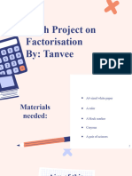Project On Factorisation PPT by Tanvee Grade 9