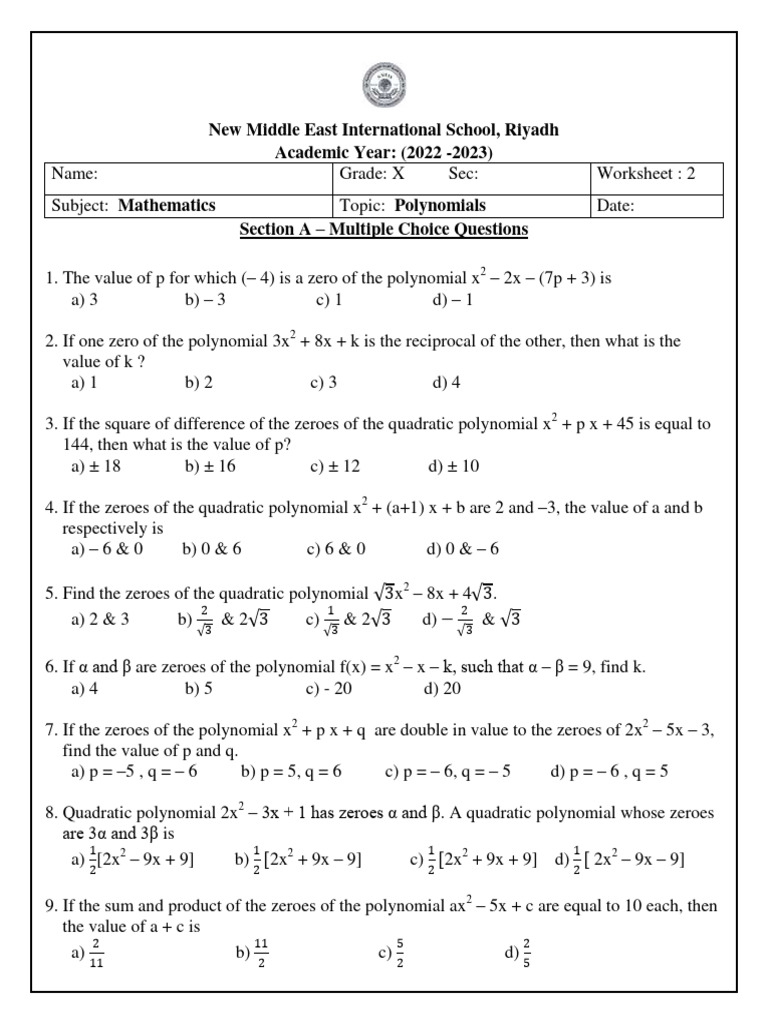 Finding Values of p and q in Polynomials | PDF | Polynomial | Discrete ...