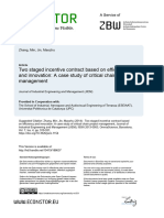 Two Staged Incentive Contract Based On Efficiency and Innovation: A Case Study of Critical Chain Project Management