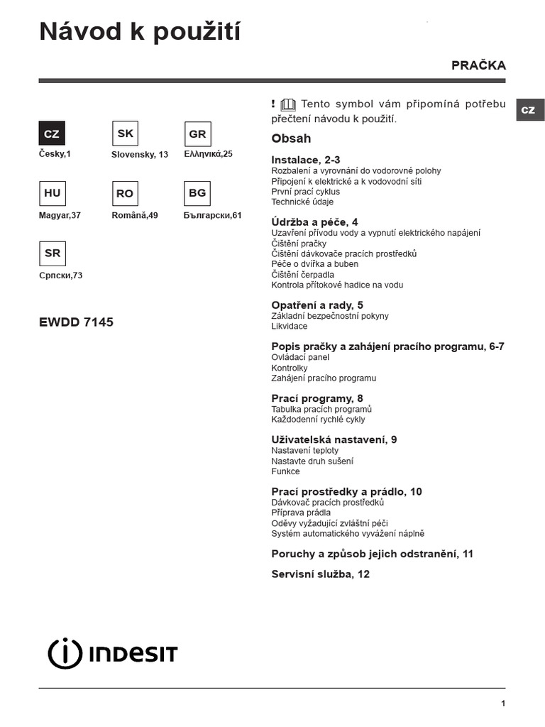 Indesit EWDD 7145 W EU Washer-Dryer | PDF