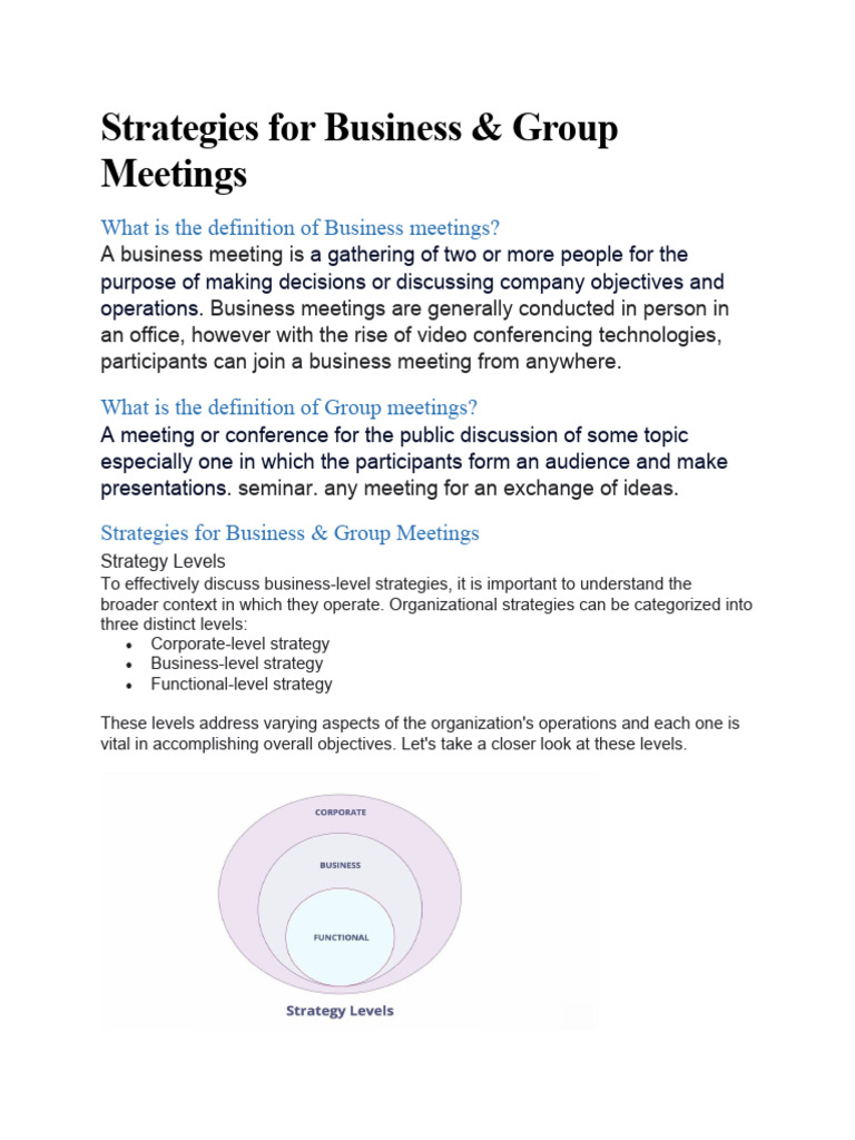 Business-Level Strategy Overview | PDF | Strategic Management ...