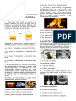 AVALIACAO DE CIENCIAS - II Bimestre 2022