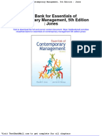 Test Bank For Essentials of Contemporary Management 5th Edition Jones