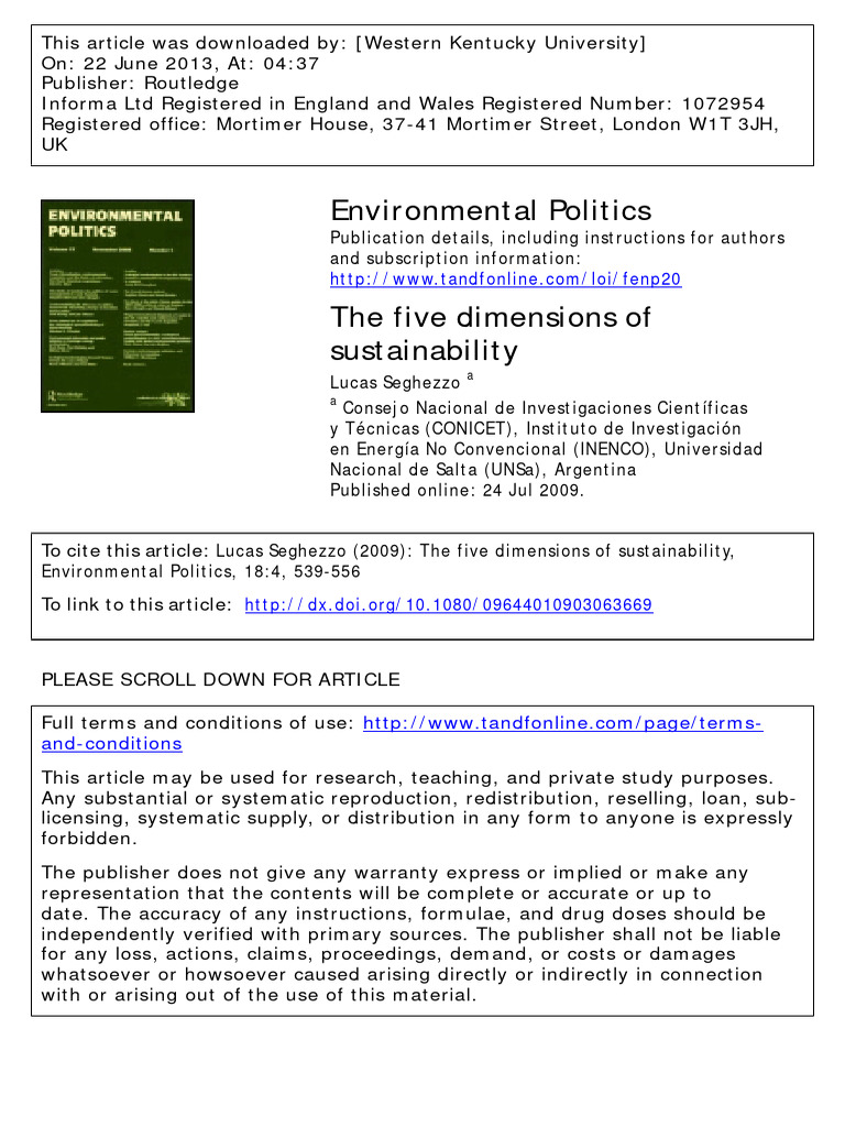The Five Dimensions of Sustainability | PDF | Sustainability | Economic ...