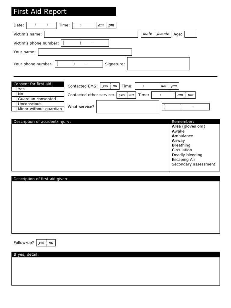 First Aid Report PDF