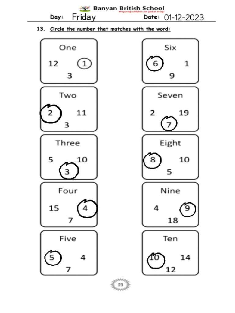 Reception 2nd Term Math PG 23 | PDF