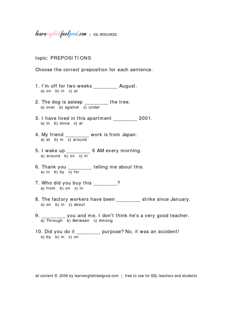 Lefg Prepositions1 | PDF