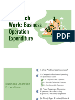 Research Work - Categories of Business Operation Expenditure