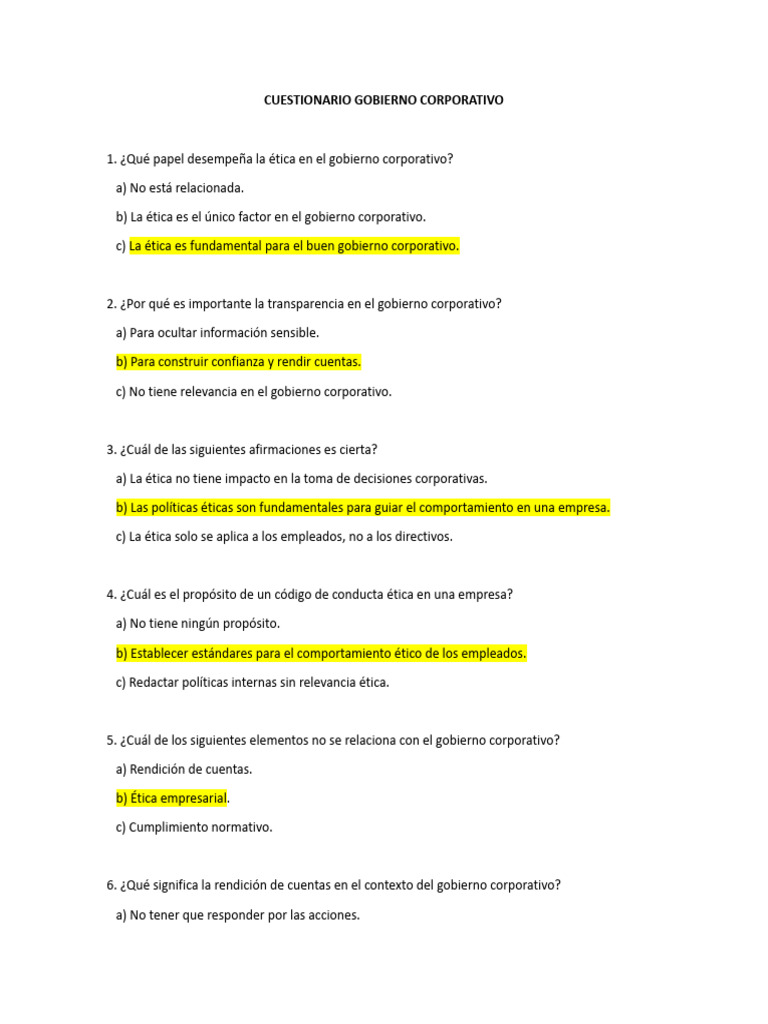 Cuestionario Descargar gratis PDF Business Responsabilidad