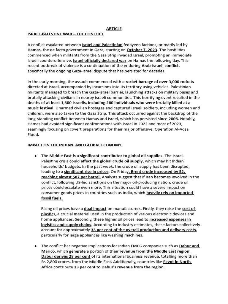Article Israel Palestine War | PDF | Hamas | Israel