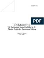 Biokemistri Volume 31, Number 2