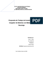 Propuesta de Trabajo de Investigación Cargador de Baterías Con Material de Reciclaje 3er Corte