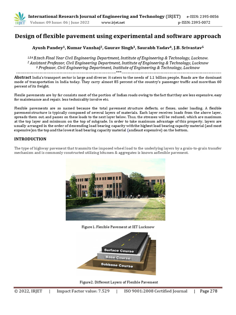 Design Of Flexible Pavement Using Experi Pdf Road Surface Stress