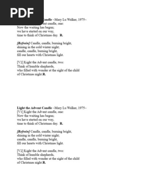 light the advent candle song