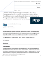 Clinical and Immunological Impact of Early Postoperative Enteral Immunonutrition After Total Gastrectomy in Gastric Cancer Patients A Prospective Randomized Study