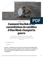 Comment Starlink Et Les Constellations de Satellites D'elon Musk Changent La Guerre