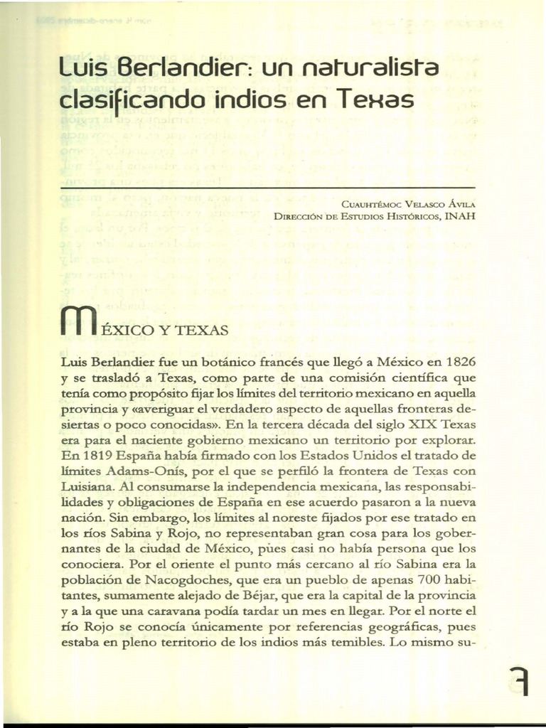 Clasificando Indios en Texas PDF México Texas