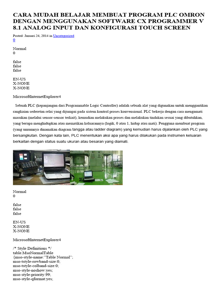 Belajar PLC Omron dengan CX Programmer | PDF