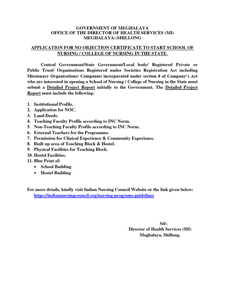 NOC Application for Nursing Schools | PDF